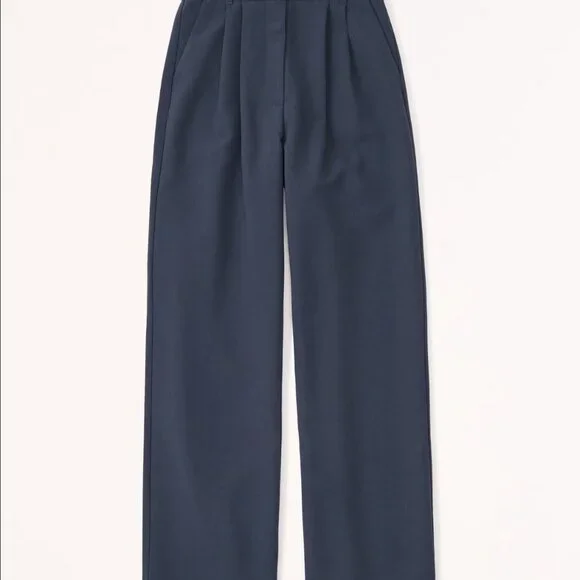 excellent A&F Sloane Tailored Wide Leg Pant / navy / 27 short - Picture 11 of 12